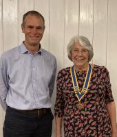 Andrew Brown with Club President Brenda